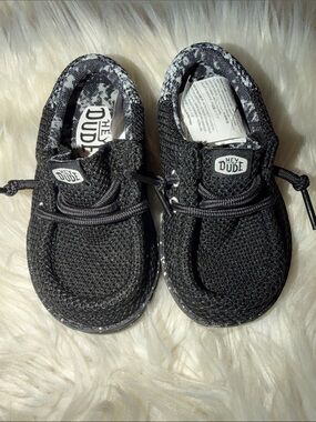 Hey Dude Kids Black Knit Slip-On Sneakers